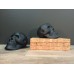 Heavy Black Cast Iron Skull Bookends Paperweights Jax Goth Halloween Style Decor   292092026908